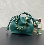 Bagsaaa Loewe Mini Flamenco Purse bag in mellow nappa lambskin Emerald Green - 23X17X5.5 cm - 4