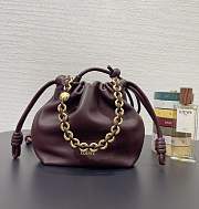 Bagsaaa Loewe Mini Flamenco Purse bag in mellow nappa lambskin Burgundy - 23X17X5.5 cm - 3