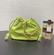 Bagsaaa Loewe Mini Flamenco Purse bag in mellow nappa lambskin Anise Green - 23X17X5.5 cm - 1