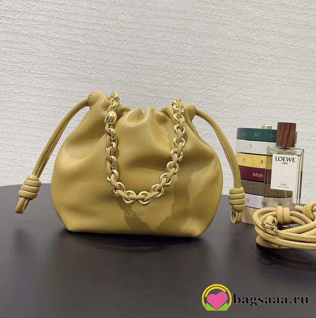 Bagsaaa Loewe Mini Flamenco Purse bag in mellow nappa lambskin sahara - 23X17X5.5 cm - 1