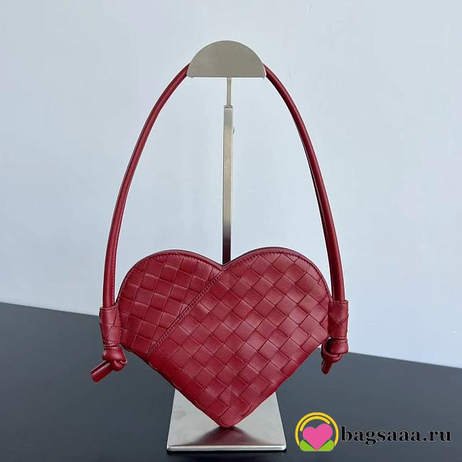 Bagsaaa Bottega Veneta Mini Solstice Heart Red - 22x18x2 cm - 1