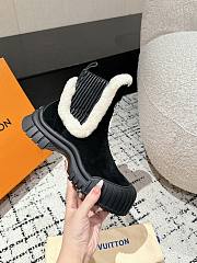 Bagsaaa Louis Vuitton Ruby Flat Ankle Boot Black Suede - 4