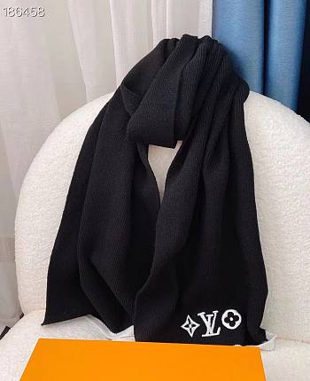 Bagsaaa LV M77928 Headline Scarf Black - 35 x 200 cm