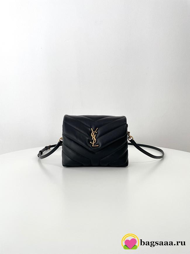 Bagsaaa YSL Toy Loulou In Quilted Leather 678401 Black & Gold - 20 x 14 x 7.5 cm - 1