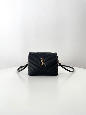 Bagsaaa YSL Toy Loulou In Quilted Leather 678401 Black & Gold - 20 x 14 x 7.5 cm