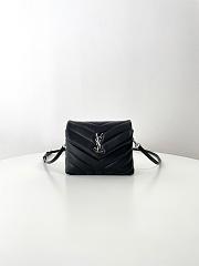 Bagsaaa YSL Toy Loulou In Quilted Leather 678401 Black & Silver - 20 x 14 x 7.5 cm - 1