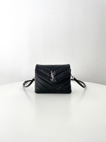 Bagsaaa YSL Toy Loulou In Quilted Leather 678401 Black & Silver - 20 x 14 x 7.5 cm