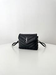 Bagsaaa YSL Toy Loulou In Quilted Leather 678401 Black & Silver - 20 x 14 x 7.5 cm - 2