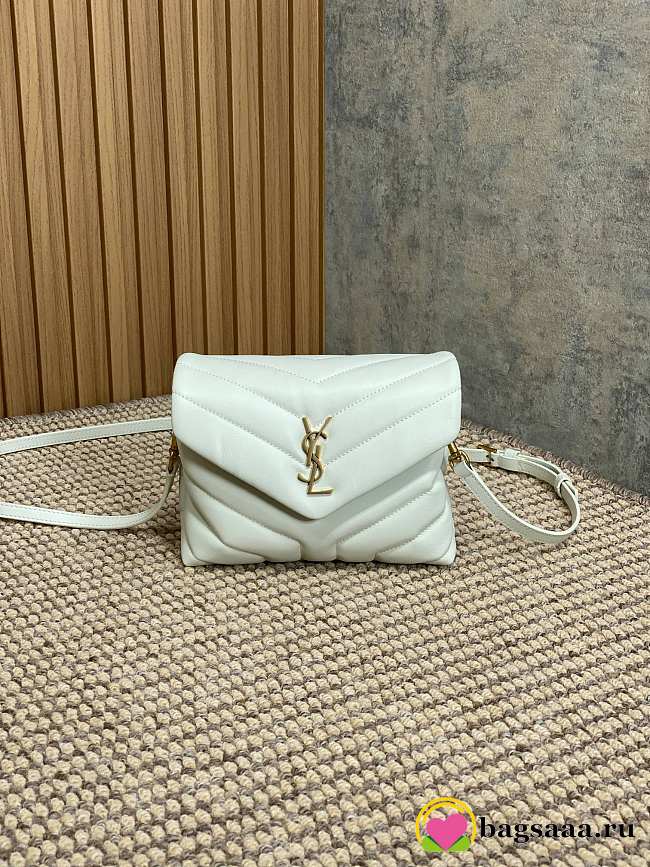 Bagsaaa YSL Toy Loulou In Quilted Leather 678401 White - 20 x 14 x 7.5 cm - 1