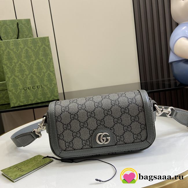 Bagsaaa Gucci Ophidia super mini shoulder bag 795466 gray - 18.5x10x5.5cm - 1