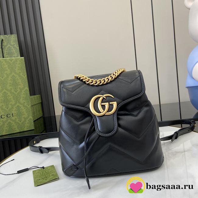 Bagsaaa Gucci GG Marmont mini backpack 777253 black - 20x19x11 cm - 1