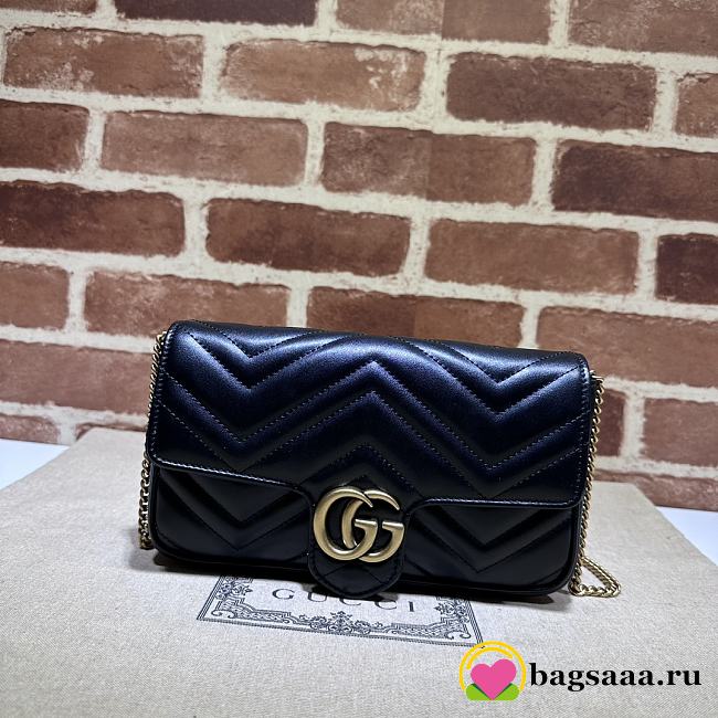 Bagsaaa Gucci GG Marmont mini bag ‎751526 black - 21x12x5cm - 1