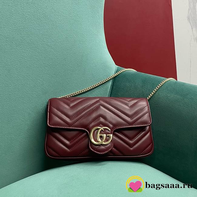 Bagsaaa Gucci GG Marmont mini bag ‎751526 red - 21x12x5cm - 1