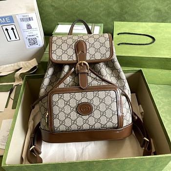 Bagsaaa Gucci Small backpack with GG 674147 brown - 26.5x30x13cm