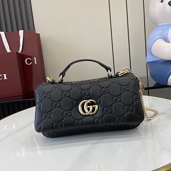 Bagsaaa Gucci GG Milano Mini Top Handle Bag 806017 Black GG - 21 x 12.5 x 4.5cm