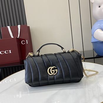 Bagsaaa Gucci GG Milano Mini Top Handle Bag 806017 Black - 21 x 12.5 x 4.5cm