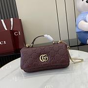 Bagsaaa Gucci GG Milano Mini Top Handle Bag 806017 Red GG - 21 x 12.5 x 4.5cm - 1