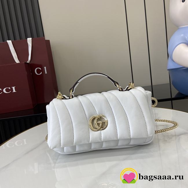 Bagsaaa Gucci GG Milano Mini Top Handle Bag 806017 White - 21 x 12.5 x 4.5cm - 1