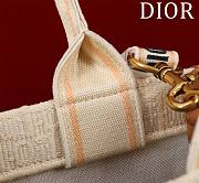 Bagsaaa Small Dior Book Tote Beige Dior Oblique Embroidered Raffia and Camel Calfskin - 26.5 x 22 x 14 cm - 2