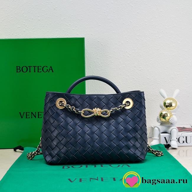 Bagsaaa Bottega Veneta Small Andiamo 766014 Dark Blue - 20x25x10 cm - 1