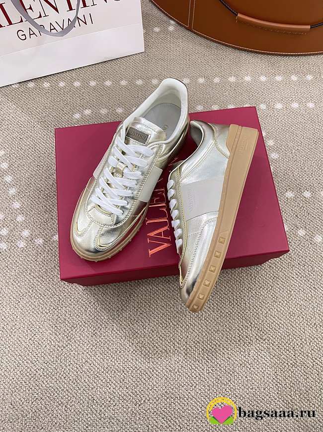 Bagsaaa Valentino Upvillage Trainer In Laminated Calfskin With Nappa Calfskin Leather Band - 1