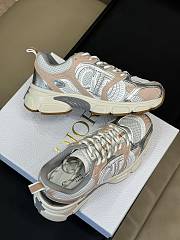 Bagsaaa Dior Chrono Sneaker White Mesh with Nude and Silver-Tone Laminated Leather-Effect Panels - 4