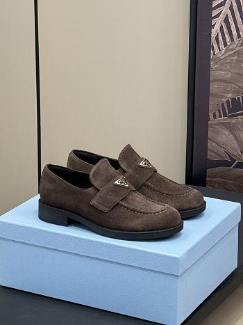 Bagsaaa Prada Suede loafers dark brown