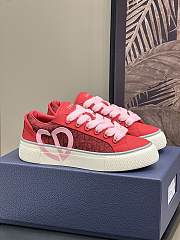 Bagsaaa Dior B33 Sneaker Red Smooth Calfskin and Red Dior Oblique Jacquard - 1