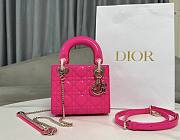 Bagsaaa Dior Small Lady Hot Pink Patent & Gold Hardware - 20×17×8cm - 1