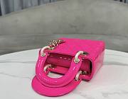 Bagsaaa Dior Small Lady Hot Pink Patent & Gold Hardware - 20×17×8cm - 3