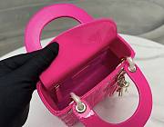 Bagsaaa Dior Small Lady Hot Pink Patent & Gold Hardware - 20×17×8cm - 4