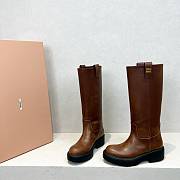 Bagsaaa Miumiu Fumé leather boots brown - 2