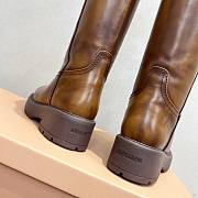 Bagsaaa Miumiu Fumé leather boots brown & shearling lining - 2