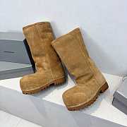 Bagsaaa Balenciaga Alaska Fur High Boot in brown - 4