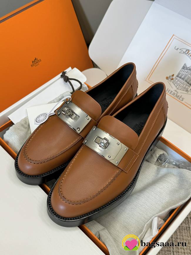 Bagsaaa Hermes Hot Loafer Brown - 1