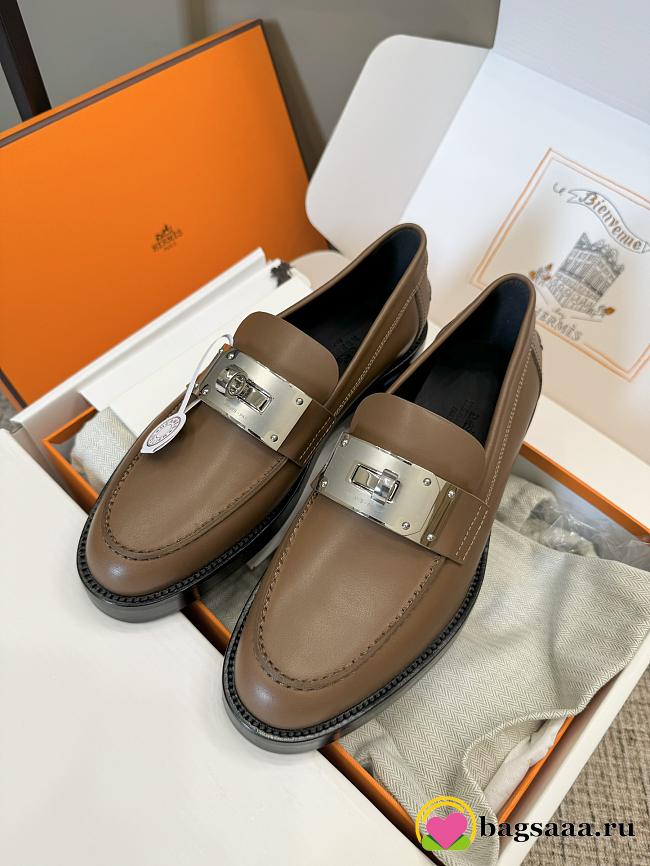 Bagsaaa Hermes Hot Loafer Dark Brown - 1