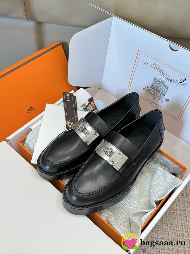 Bagsaaa Hermes Hot Loafer Black - 1