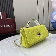 Bagsaaa Gucci GG Milano Mini Top Handle Bag 806017 Bright Green GG - 21 x 12.5 x 4.5cm - 3