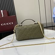 Bagsaaa Gucci GG Milano Mini Top Handle Bag 806017 Green GG - 21 x 12.5 x 4.5cm - 4