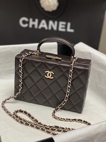 Bagsaaa Chanel Small Box Bag AS5167 Dark Brown - 12.5 × 18 × 6.5 cm