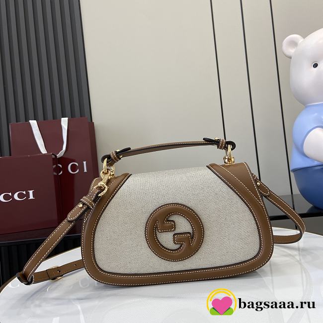 Bagsaaa Gucci Blondie Small Top Handle Bag 815714 Brown & canvas - 27 x 17 x 7cm - 1