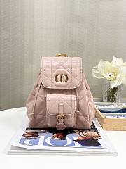 Bagsaaa Small Dior Caro Backpack Powder Pink Macrocannage Lambskin - 19.5 x 18.5 x 8.5 cm - 1