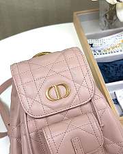 Bagsaaa Small Dior Caro Backpack Powder Pink Macrocannage Lambskin - 19.5 x 18.5 x 8.5 cm - 2