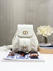 Bagsaaa Small Dior Caro Backpack Latte Macrocannage Lambskin - 19.5 x 18.5 x 8.5 cm - 1