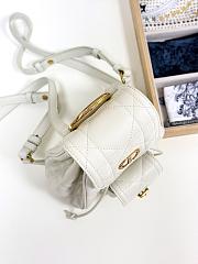 Bagsaaa Small Dior Caro Backpack Latte Macrocannage Lambskin - 19.5 x 18.5 x 8.5 cm - 4