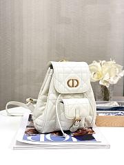 Bagsaaa Small Dior Caro Backpack Latte Macrocannage Lambskin - 19.5 x 18.5 x 8.5 cm - 2