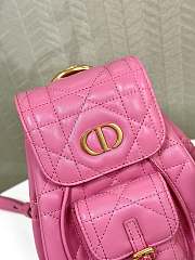 Bagsaaa Small Dior Caro Backpack Hydrangea Pink Macrocannage Lambskin - 19.5 x 18.5 x 8.5 cm - 4