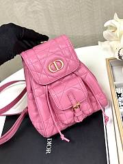 Bagsaaa Small Dior Caro Backpack Hydrangea Pink Macrocannage Lambskin - 19.5 x 18.5 x 8.5 cm - 3