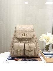 Bagsaaa Medium Dior Caro Backpack Powder Beige Macrocannage Lambskin - 23 x 26.7 x 12.5 cm - 1