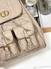 Bagsaaa Medium Dior Caro Backpack Powder Beige Macrocannage Lambskin - 23 x 26.7 x 12.5 cm - 3